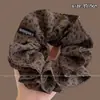 Elástico de Cabelo Oversized Estilo Coreano Intestino de Porco, Corda de Cabelo Versátil com Renda de Bolinhas, Elástico para Rabo de Cavalo Alto, Elástico de Borracha, Acessório de Cabelo de Alta Qualidade