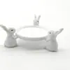 Bandeja de Conejo Nueva Impresa en 3D Transfronteriza con Tres Conejitos Lindos, Adorno de Bandeja Pequeña para Joyería y Llaves