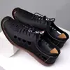 Sandálias Masculinas de Verão com Solado Macio e Vazadas, Sapatos de Praia Preguiçosos à Prova d'Água, Sapatos de Couro Modernos, Leves, Confortáveis e Respiráveis