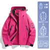Chaqueta de Montañismo 3 en 1 para Mujer Woodpecker 2025 Nuevo Otoño e Invierno Cortavientos e Impermeable Abrigo Negro