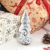 Nuevo Mini Árbol de Navidad Cedro Navideño Pino Afelpado de Escritorio Mesa de Exhibición para Ventana Regalo de Navidad Decoración Navideña