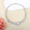 Conjunto de Colar de Flores Mais Vendido Transfronteiriço Joias de Noiva Estilo Europeu e Americano Conjunto de Joias de Banquete Moda Alta Qualidade