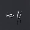 Plateado Plateado Temperamento Artístico Línea de Pedrería Gancho para la Oreja Aretes Cortos de Clip para Hueso de la Oreja Pequeños Estilo Coreano para Mujer