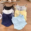 Camisola con lazo picante para mujer, con sujetador incorporado, hermoso diseño en la espalda, corte ajustado, adelgazante, a la moda, top corto versátil