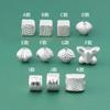 Cuentas de plata de ley S925 lisas, irregulares y hechas a mano con martillo. Cuentas de plata tailandesas con cordón Diu. Accesorios de joyería de plata.