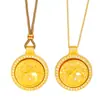 Colar com Pingente Bússola Saco de Dinheiro Ouro de Areia Estilo Igual da Loja de Ouro Puzuo Pode Ser Girado Acessível Corrente de Suéter de Luxo de Alta Qualidade para Mulheres