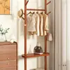 Perchero de Madera Maciza de Pie para Ropa, Perchero de Dormitorio, Estante Vertical de Almacenamiento de Ropa para Interiores, Perchero para Habitación