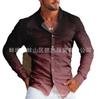 Camisa estampada de estilo retro para hombre, estilo cárdigan con solapa, informal, para uso diario, primavera y otoño, 2023