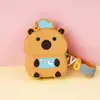 Cartera de Silicona de Capibara Llavero Infantil Bolsa de Almacenamiento Colgante Bolsa de Almacenamiento para Monedas