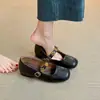 Zapatos Mary Jane Cuadrados para Mujer que Aumentan la Altura, Novedad Otoño 2026, Zapatos Casuales de Estilo Vintage para Mujeres Bajitas