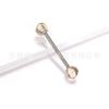 F136 titanio uña de lengua tres garras cuenta redonda circón uña de pezón dientes internos barra recta aleación de titanio G23 joyería para piercing corporal barra