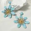Joyería de Estilo Europeo y Americano, Pendientes de Girasol de Rafia Hechos a Mano, Pendientes Grandes Exagerados de Flor, Joyería de Estilo Festivo al por Mayor