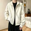 Chaqueta de aviador con cuello alto para hombre, cortavientos casual holgado de otoño, chaqueta de béisbol talla grande