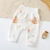 Pantalones para Bebé de Algodón Puro de Cintura Alta Protectores de Barriga para Primavera y Otoño Pantalones Grandes de PP con Abertura en la Entrepierna con Broches para Niños y Niñas