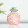 Adornos de Piña Dorada de Resina Rellena de Cristal Natural Mascota Fresca y Linda Decoraciones de Escritorio de Escritorio