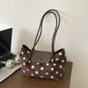 Moda Otoño 2026 Nuevo Bolso de Hombro Único para Mujer Estilo Coreano Retro Bolso de Hombro de Lunares Gran Capacidad Bolso para el Hombro para Viajar