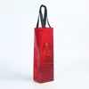 Bolsa de Vinho Tinto para Viagem Transfronteiriça Bolsa de Presente Tridimensional Filme a Laser Bolsa Não Tecida Feita Sob Medida Ecológica Sacola de Compras para Roupas