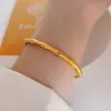 Pulseira Simples de Aço Titânio Estilo Coreano para Mulheres, Articulação de Bambu Ouro 18K Pulseira Simples de Aço Inoxidável de Alto Padrão, Joias da Moda para Celebridades da Internet