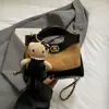 Bolsa Pequena de Bordado com Diamantes para Mulheres 2025 Nova Moda Cor Contrastante Versátil Bolsa Transversal com Corrente Super Popular Bolsa Carteiro Pequena