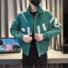 Abrigo guapo para hombre primavera y otoño abrigo guapo para hombre ropa de hombre 2023 nueva moda marca contraste de color chaqueta de cuello