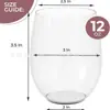 Copa de Vino Tinto Forma de Huevo 12oz Estilo Moderno Casual Copa de Vino sin Pie de Plástico Suministros para Fiesta y Hogar Copa de Champagne