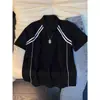 Camisa Polo cleanfit de manga curta resistente para homens, estilo americano de verão, color block, camiseta top com ombro normal, camiseta simples, moderna