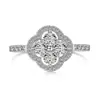 Anillo de Plata de Ley S925 Chapado en Oro K con Diseño de Trébol de Cuatro Hojas para Mujer, Diseño de Nicho, Sensación de Alta Gama, Anillo Elegante y Versátil