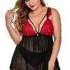 Ropa interior sexy de comercio exterior bata de casa europea y americana mujer gorda talla grande encaje tul pijama sexy en stock t008