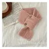 Bufanda de Lana para Niños Estilo Japonés Elegante Hebilla de Madera Torcedura Distintiva Cálida Bufanda Tejida Cruzada para Niños y Niñas