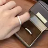Anillos de Pareja S999 Plata Pura Arena Brillante Estrellada Estilo Minimalista de Nicho Anillo de Banda Lisa Joyería Elegante para el Día de San Valentín