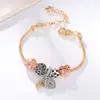 Europeo y Americano Transfronterizo Versátil Forma de Corazón Árbol de la Vida Hueco DIY Panjia Pulsera Moda Femenina Temperamento Individualista Joyería de Mano Al por Mayor