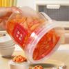 Balde de Plástico Transparente Portátil Resistente a Alta Temperatura com Tampa para Hot Pot Apimentado, Picles, Vegetais Marinados, Sopa de Galinha, Garrafas de Plástico para Levar Atacado