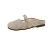 Pantuflas de Encaje Dedo a Dedo 2025 Verano Estilo Coreano Zapatos de Mujer Sandalias y Pantuflas Nuevas de Suela Gruesa Moda para Exterior Zapatos de Playa de Punta Abierta
