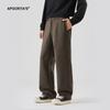 Pantalones de Lana Nuevos 2024 para Hombre Invierno Gruesos Peso Pesado Holgados Rectos de Alta Gama Negocios Casual Pantalones
