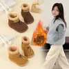 Botas de Nieve Estilo Coreano para Bebé Niña, Zapatos para Niños Pequeños de Suela Suave, Modernos y Versátiles, Botines Cortos Cálidos de Invierno con Forro de Felpa para Niños, Modernos