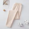 Pantalones de pijama de algodón puro para niños, pantalones de otoño para niños, leggings de algodón de colores suaves y cómodos, pantalones base para adolescentes, pantalones cálidos de algodón para niñas y bebés