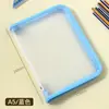 Bolsa de Almacenamiento Transparente con Patrón Diagonal A6 Cremallera Impermeable de PP Bolsa para Documentos Gran Capacidad Estudiante Papelería Portatarjetas de Identificación Venta al por Mayor