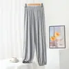 Calças tipo lanterna em modal para mulheres, finas, soltas, casuais, esportivas, para primavera e verão, com punho, anti-mosquito, para prática de yoga e dança