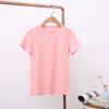 Playera de Color Sólido para Mujer, Playera de Cuello Redondo, Primavera y Verano, Manga Corta, Nueva 2023, Estilo Simple, Ajustada, Tipo Pulóver, Top