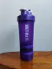 Vaso Mezclador Deportivo Portátil 500ml Fitness Batido de Leche Plástico Taza Gran Capacidad Tres Capas Mangos Olla con Compartimento para Polvo