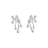 Río de Estrellas Fragmentadas~Aretes de Perlas Estelares Tachonados de Diamantes, Aretes de Estilo Francés Elegante y Dulce, Aretes de Lujo Ligero y de Alta Gama para Mujer