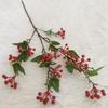 Venta al por mayor de fábrica simulación Acebo fruta rica multiforcada ramas de frutos rojos Año Nuevo hogar barril decorativo frutos rojos bayas