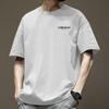 Algodón Puro Pesado Pesado Estilo Hong Kong Color Sólido Algodón Puro Suelto Moda Americana Nuevo Camiseta Manga Corta Hombre Media Manga