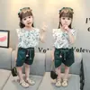 Conjunto Doloke liso para bebê menina floral estilo coreano doloke comércio exterior estilo verão menina fresca duas peças estilo ocidental