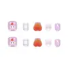 Uñas postizas de corazón esmerilado color taro a cuadros de dibujos animados con lazo, juguetonas y dulces, extraíbles, para manicura infantil