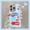 Muñeca Pigmento Kt Cat Adecuada para Funda de Teléfono Móvil Apple 17 Iphone15Promax Dibujo Animado 16 Hilo de Pluma 14 Linda Femenina