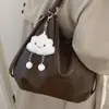 Bolsa de Ombro Casual de Cor Lisa Grande Capacidade para o Dia a Dia Feminina 2025 Nova Moda Bolsa Tote Casual Simples