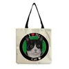 Directo de fábrica estilo coreano bolso de hombro práctico de dibujos animados moda versátil bolsa de mano lindo gato estampado bolsa de compras