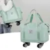 Bolsa de equipaje de viaje portátil transfronteriza en stock, gran capacidad, con ruedas, bolsa para ropa mojada y seca, ligera, gran capacidad, bolsa de mano