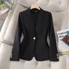 Blazer para Mujer de Nuevo Estilo con Acabado de Alta Gama, Chaqueta de Traje Profesional de Manga Larga, Atuendo Formal para Mujeres Menudas, Ropa de Trabajo